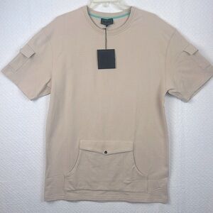 Cordova Men's Top Beige T-Shirt Sz.L NWT Cotton 4 pockets